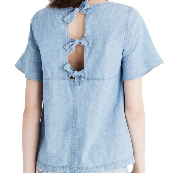 Madewell Tops - Madewell Chambray Tie Back Top